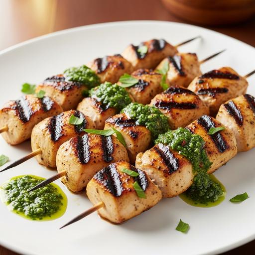 Espetinho de Frango com Molho Chimichuri