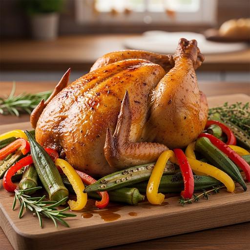 Frango com Quiabo e Pimentão