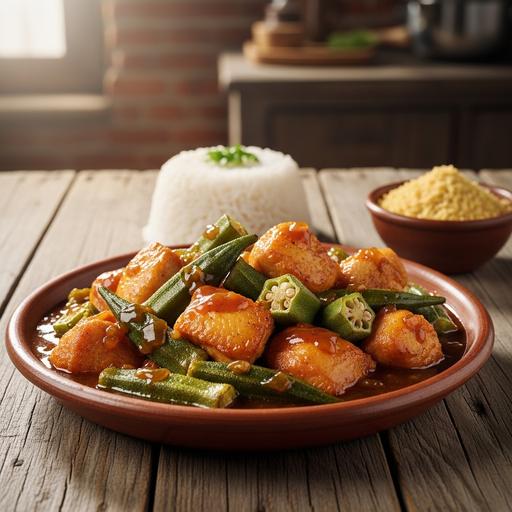 Frango com Quiabo ao Molho de Cerveja