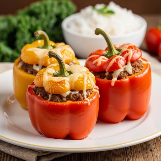 Pimentões Recheados com Carne Moída