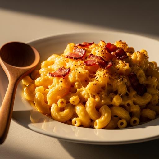 Macarrão Cremoso com Queijo e Bacon
