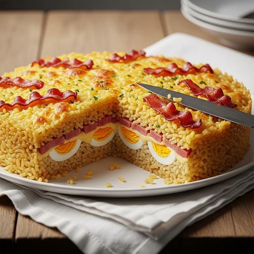 Arroz de Forno com Bacon e Ovo