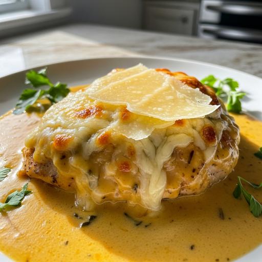 Frango com Molho de Leite e Queijo