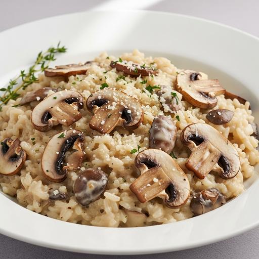 Risoto de Frango com Creme de Cogumelos