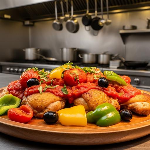 Frango Cacciatore com Molho de Tomate e Erbas