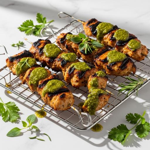 Espetinho de Frango com Molho Chimichurri