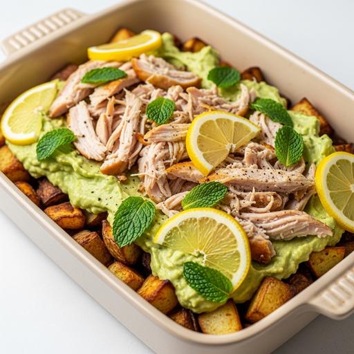 Causa de Frango com Batata Assada