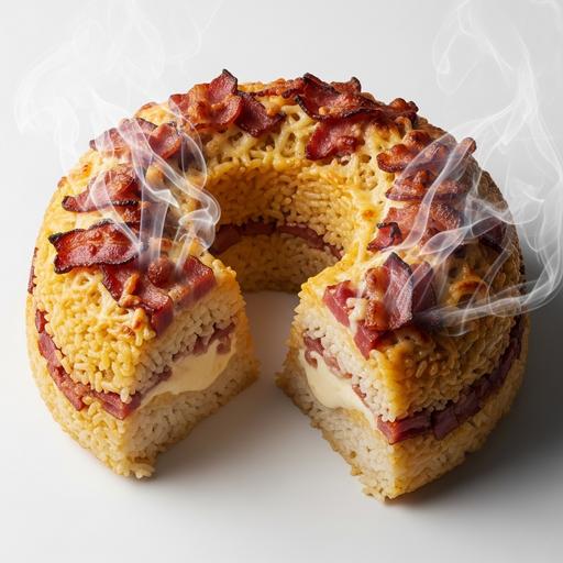 Arroz de Forno com Queijo e Bacon