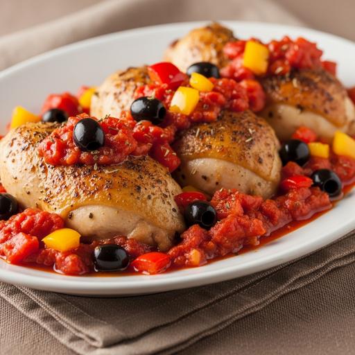 Frango Cacciatore com Tomates e Azeitonas