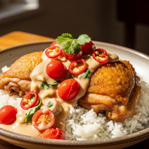 Frango na Coxa com Leite de Coco