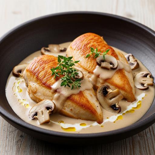 Frango com Cogumelos e Creme