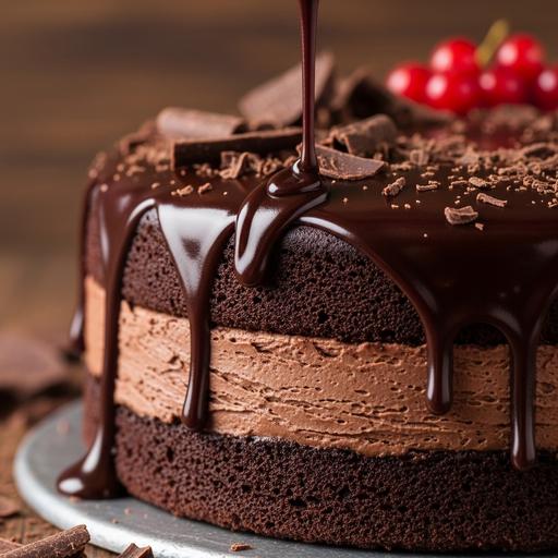 Bolo de Chocolate com Cobertura de Ganache