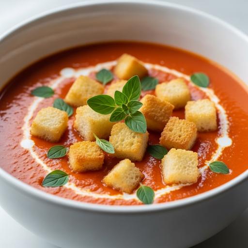 Sopa de Tomate com Ovo e Creme