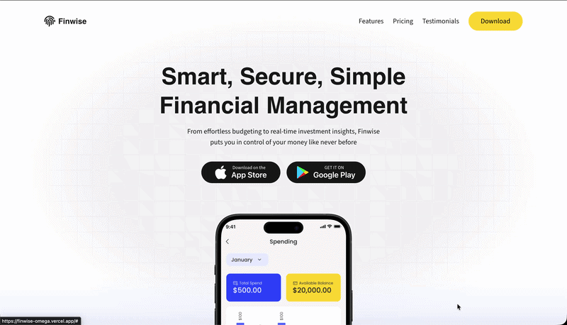 Finwise - Next.js and Tailwind CSS Landing Page Template