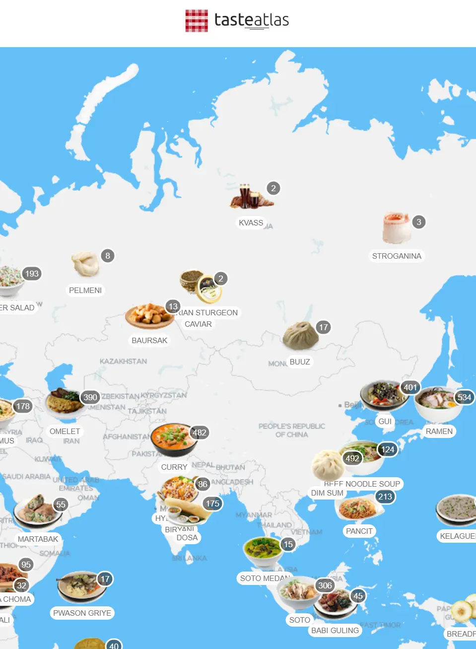 全球食物地图