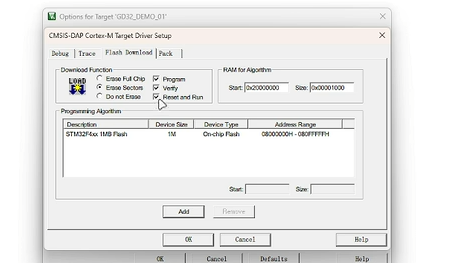 Keil 中 Flash Download 设置