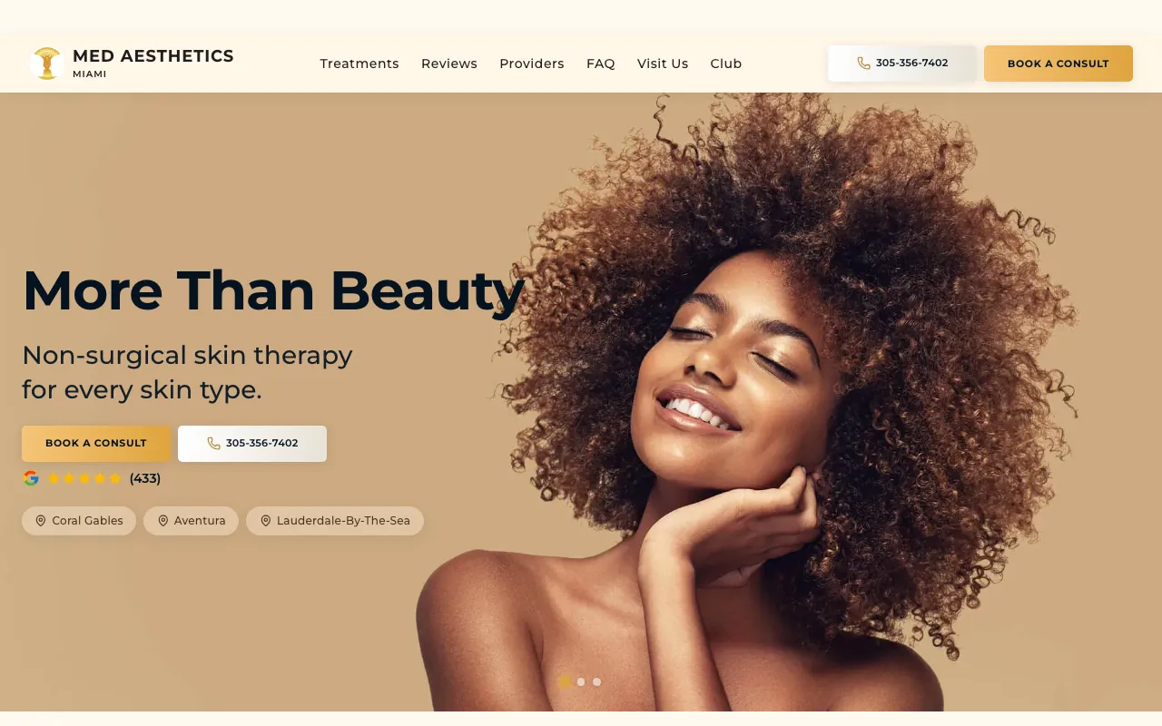 Med Aesthetics Miami website redesign