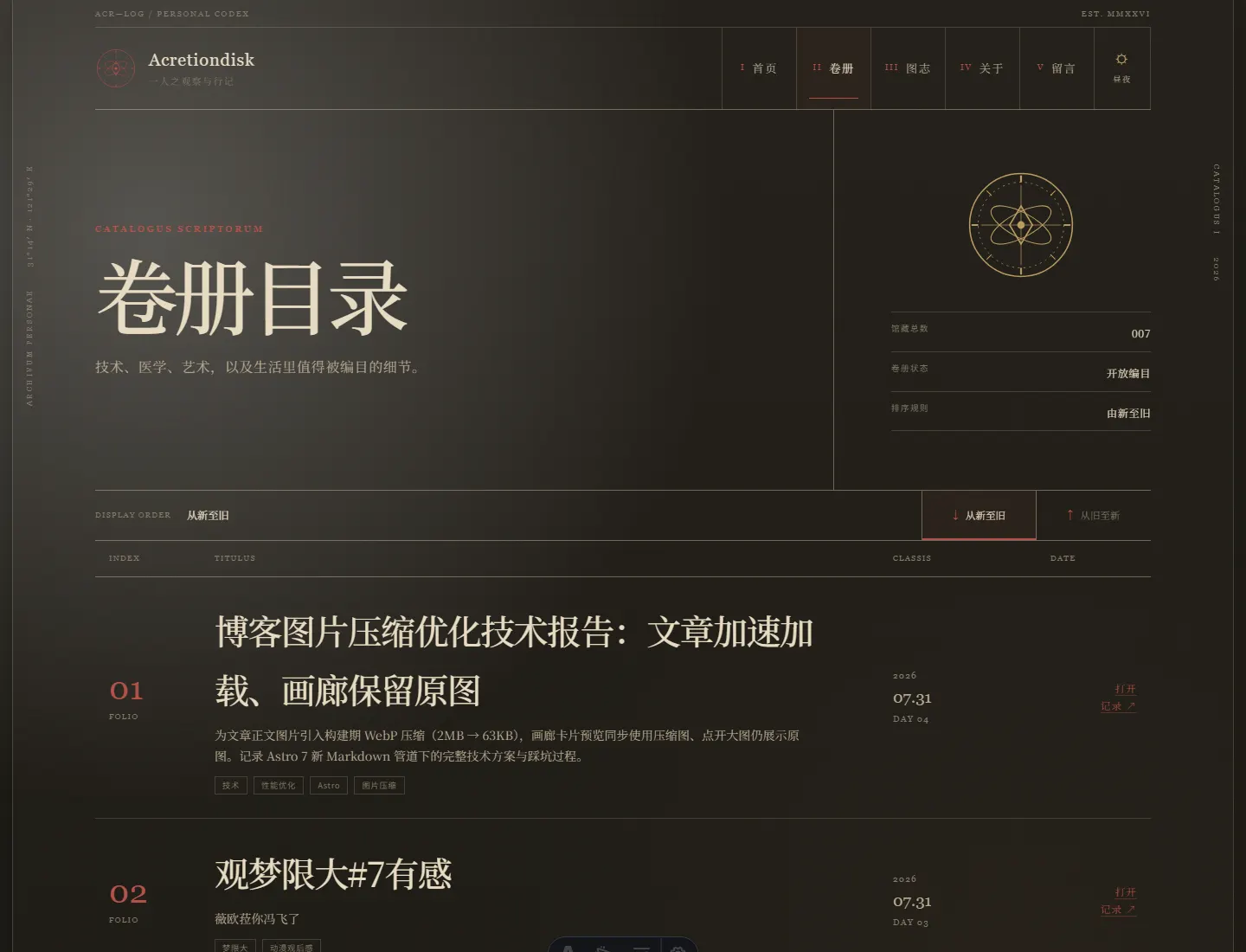 文章目录页