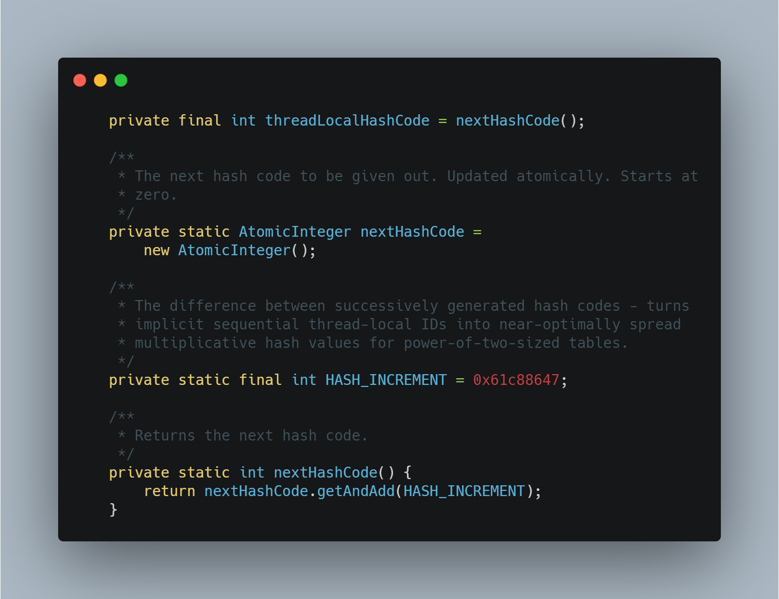 threadLocalHashCode