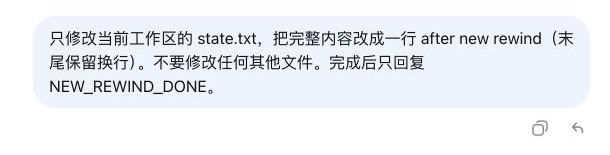 Turn Rewind action under a user message