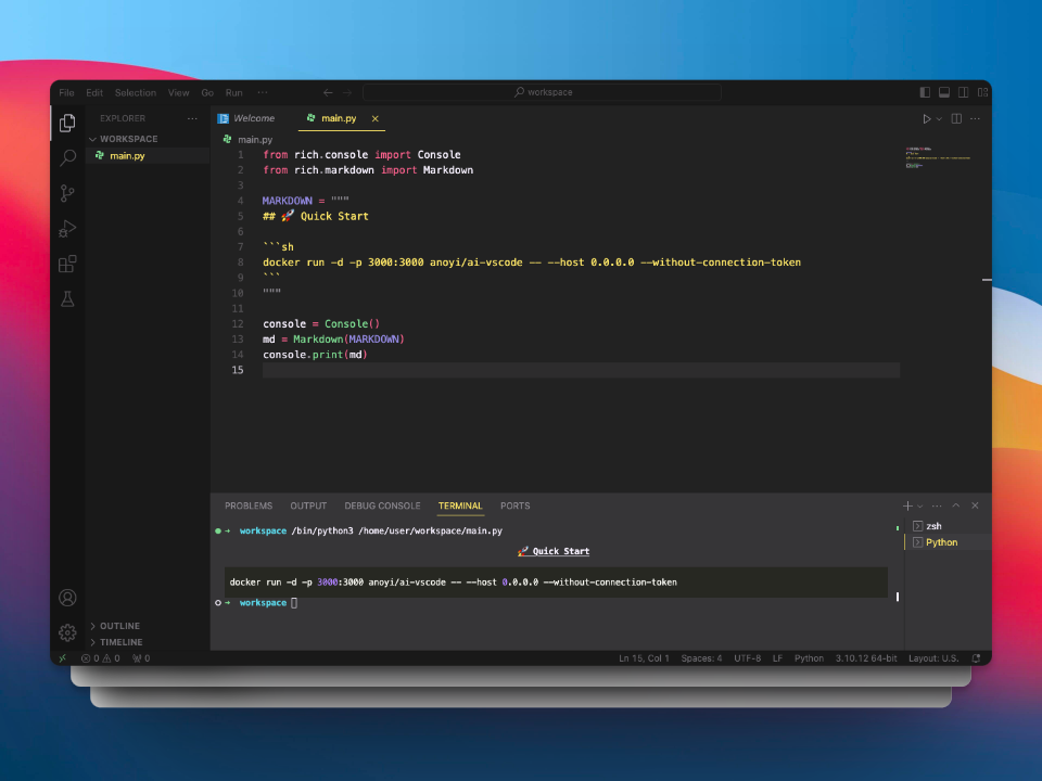 Github anoyix ai vscode run vs code on cloud with access through a