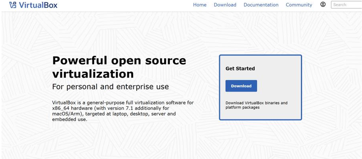 图 1  VirtualBox官网界面