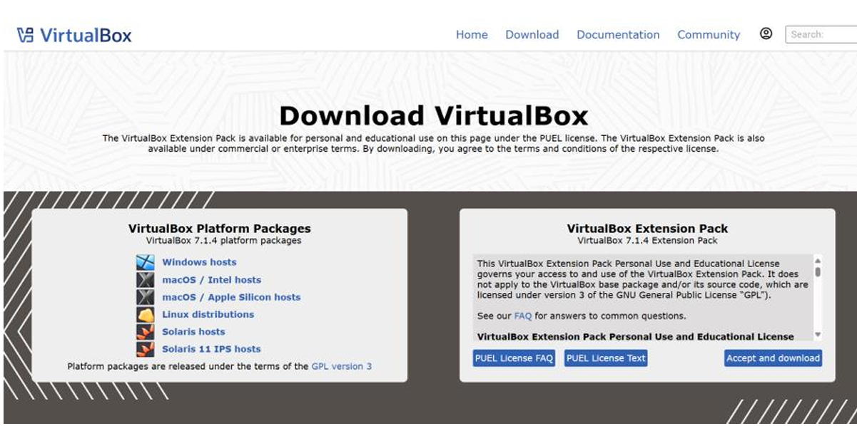 图 2  VirtualBox下载界面