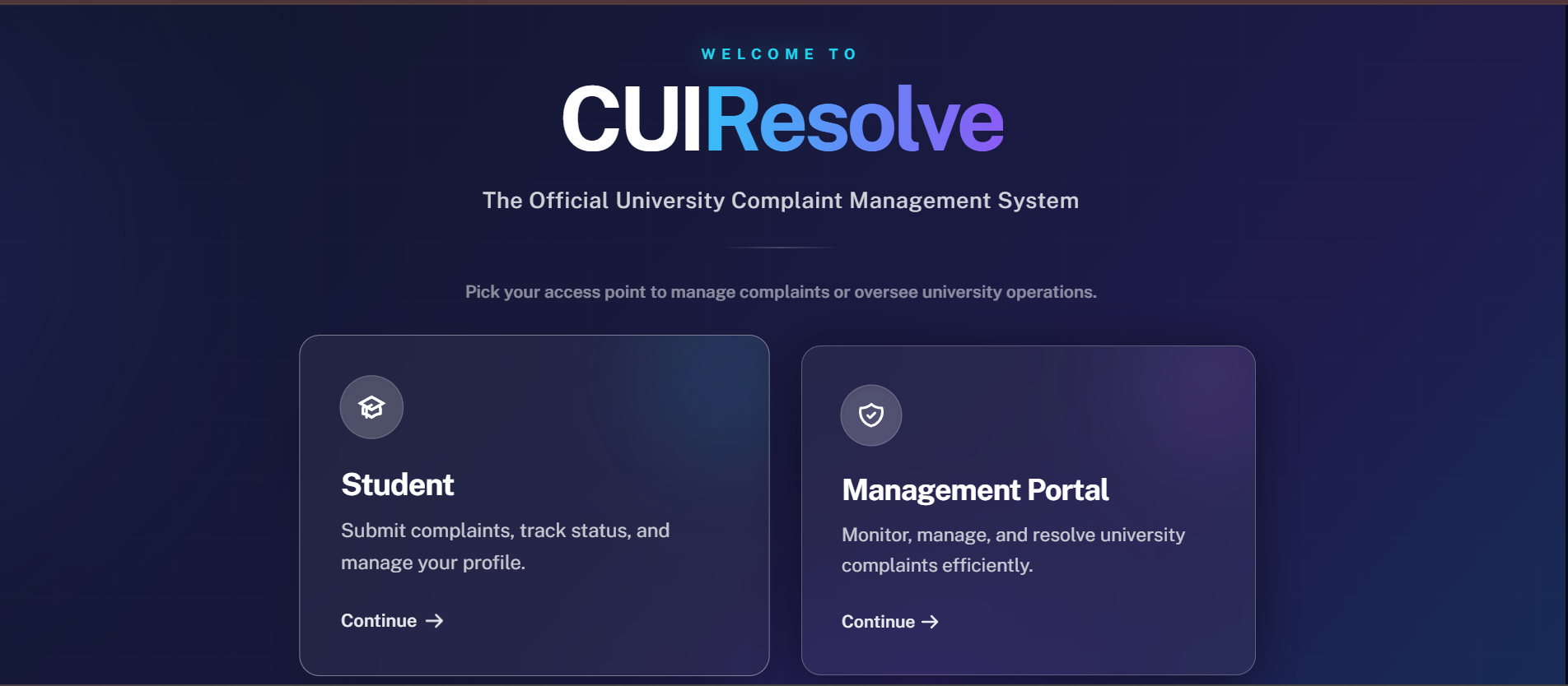 CUIResolve – University Complaint Management System
