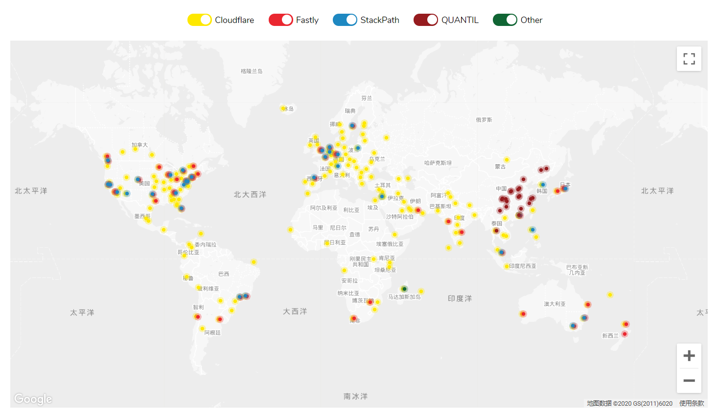 全球节点分布地图