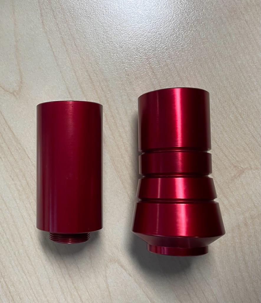 Lens shaft in 2 parts