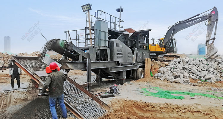 Mobile Construction Rubbish Crushing and Screening Plant-Baichy Machinery