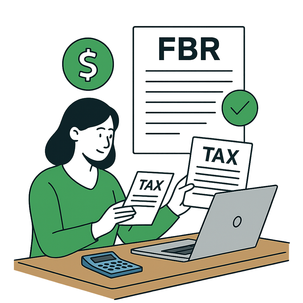 Tax return filing illustration
