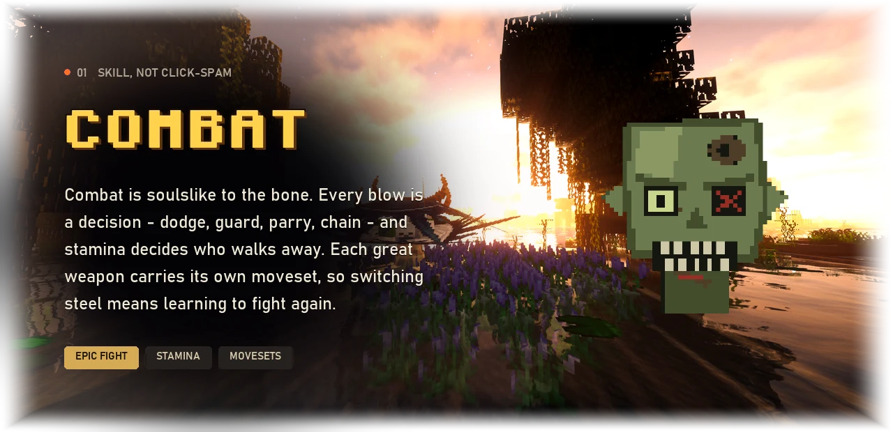 Combat - skill, not click-spam