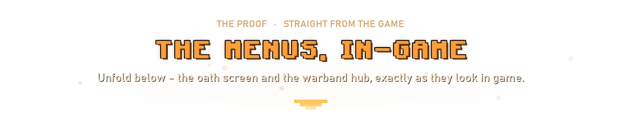 The menus, in-game