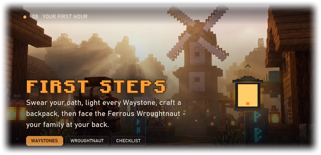 First steps - your first hour, your family at your back
