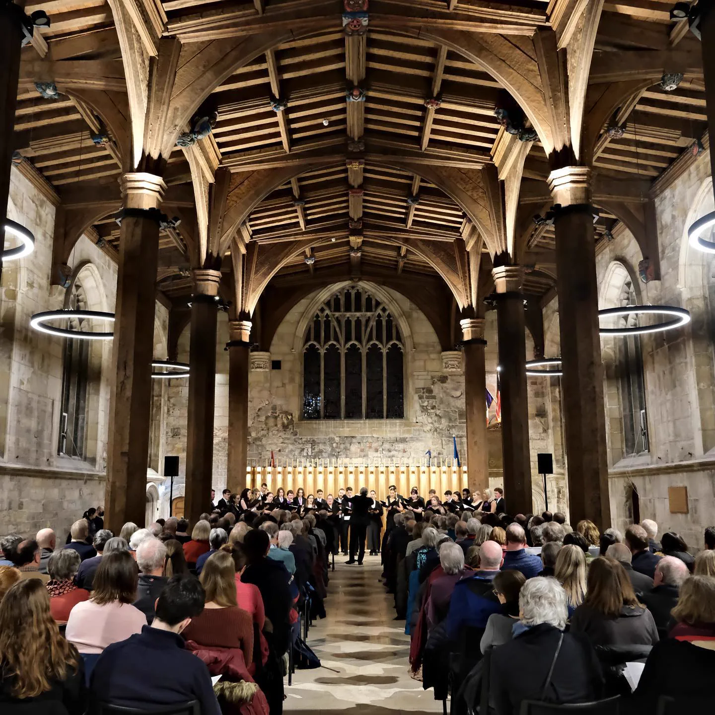 York Guildhall during the concert, the audience facing the choir at the far end