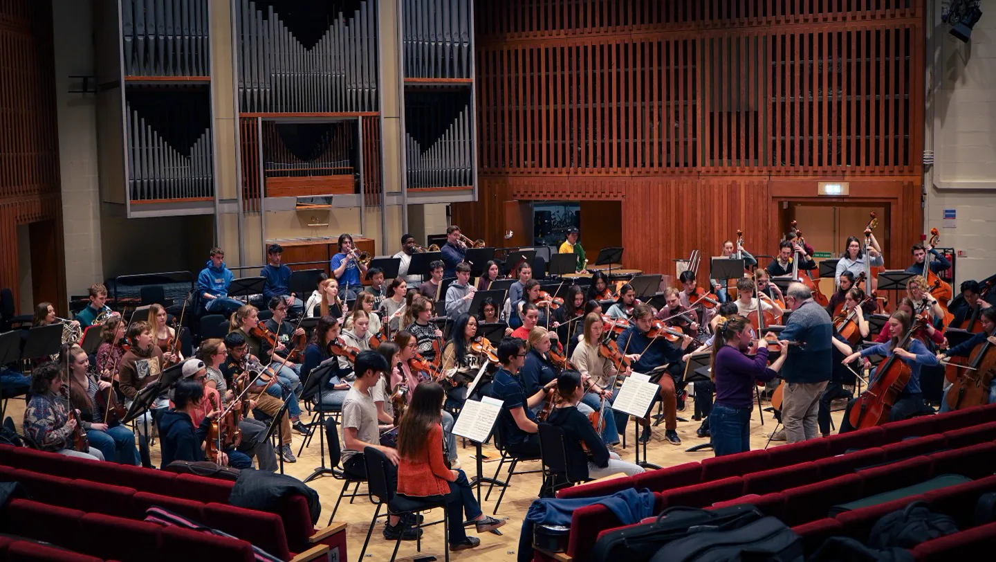 The University of York Symphony Orchestra in the Sir Jack Lyons Concert Hall