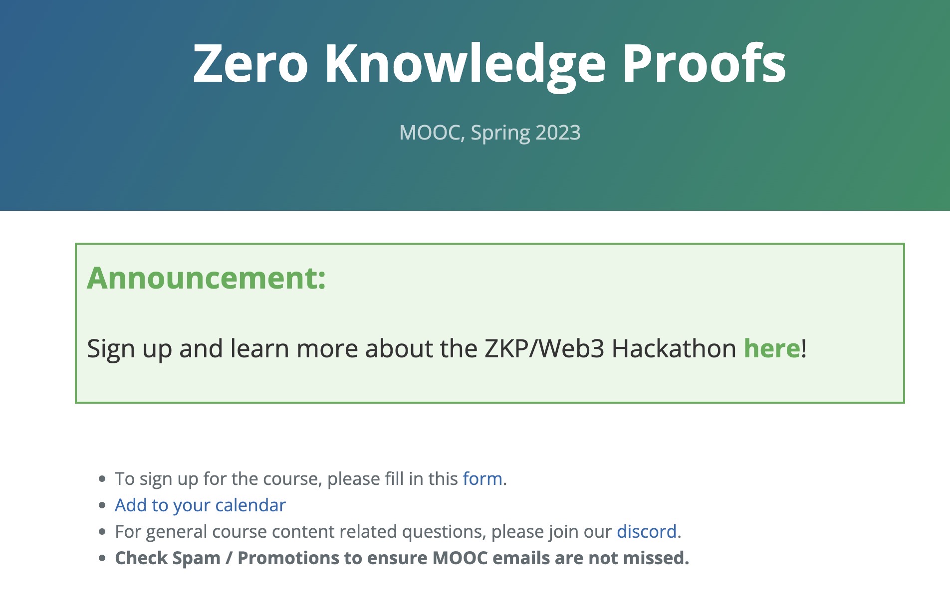 零知识证明课程 - Zero Knowledge Proofs（MOOC, 2023年春季）