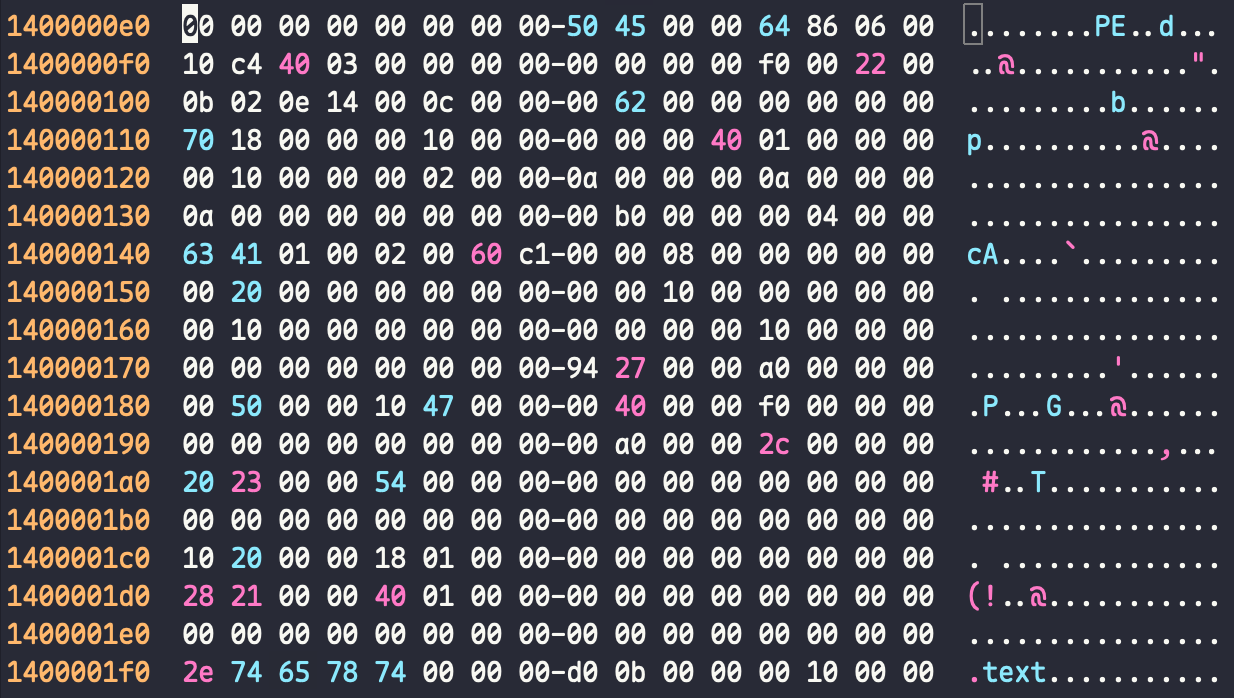 NT Header in Binary Ninja