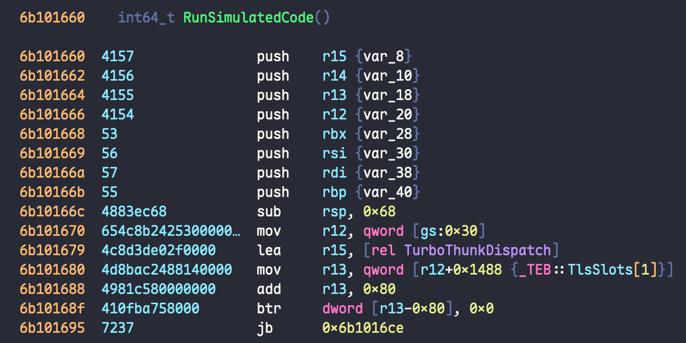 RunSimulatedCode