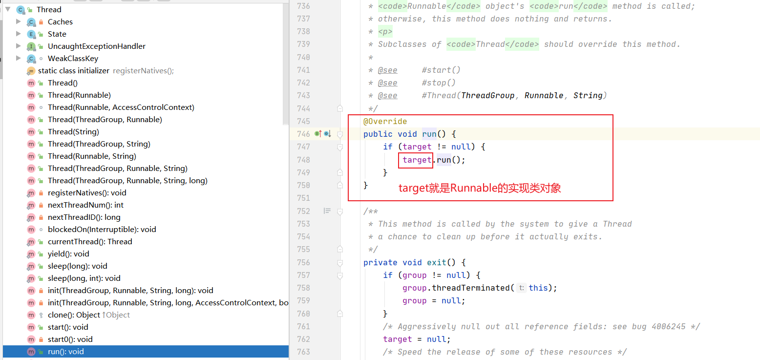 Optional title Thread类的run方法实现