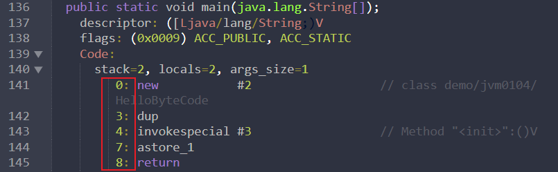 Optional title 字节码指令前面的数字