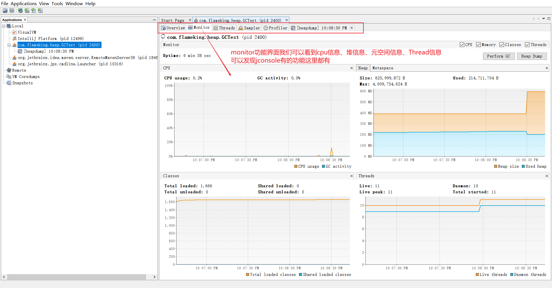 Optional title 进入到jvisualvm功能界面