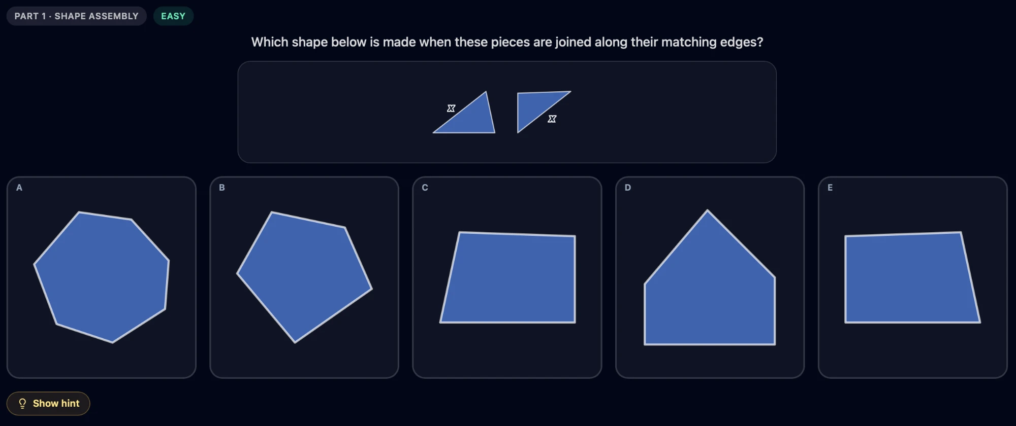 Spatial Reasoning — example question