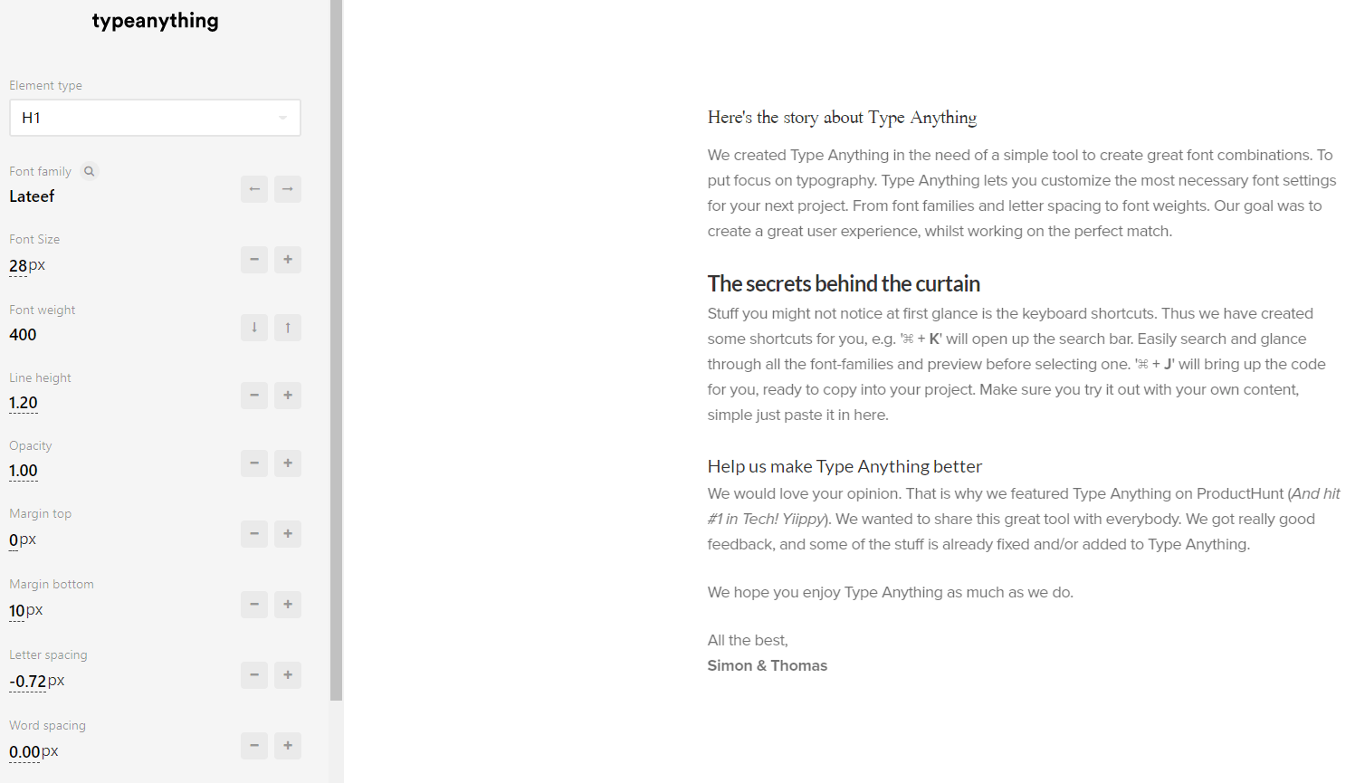 typeanything
