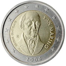 San Marino 2 euro (2004) - Bartolomeo Borghesi (historian, numismatist)