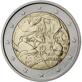 Italy 2 euro (2008) - 60th anniversary of the Universal Declaration of Human Rights