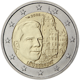 Luxembourg 2 euro (2008) - Grand-Duke Henri and the ‘Château de Berg’