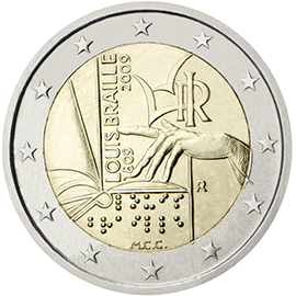 Italy 2 euro (2009) - 200th anniversary of Louis Braille’s birth