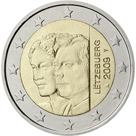 Luxembourg 2 euro (2009) - Grand-Duke Henri and Grand-Duchess Charlotte
